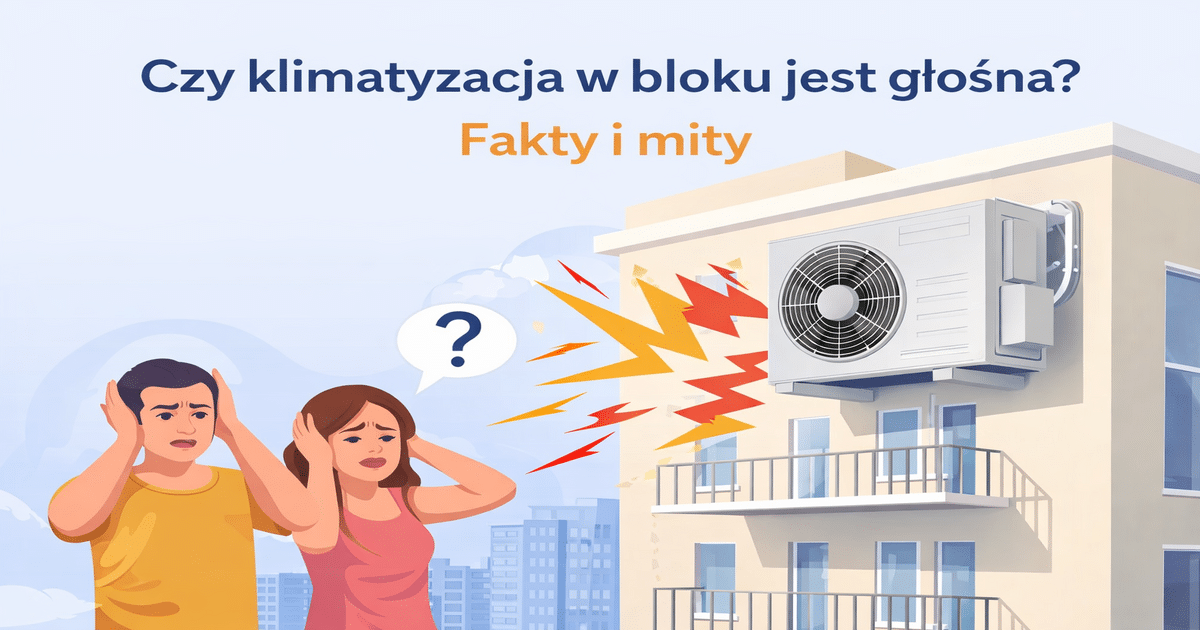 Czy klimatyzacja w bloku jest głośna – jednostka klimatyzacji na balkonie w budynku mieszkalnym