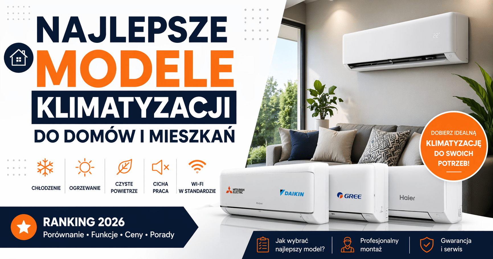 najlepsze modele klimatyzacji do domów i mieszkań