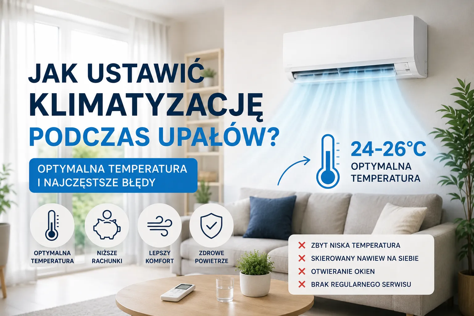 jak ustawic klimatyzacje podczas upałow